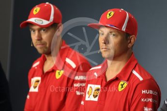 World © Octane Photographic Ltd. Formula 1 – Italian GP - FIA Drivers’ Press Conference. Scuderia Ferrari - Sebastian Vettel and Kimi Raikkonen. Autodromo Nazionale di Monza, Monza, Italy. Thursday 30th August 2018.