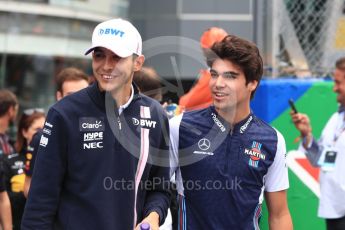 World © Octane Photographic Ltd. Formula 1 – Italian GP - Drivers Parade. Racing Point Force India VJM11 - Esteban Ocon and Williams Martini Racing FW41 – Lance Stroll. Autodromo Nazionale di Monza, Monza, Italy. Sunday 2nd September 2018.