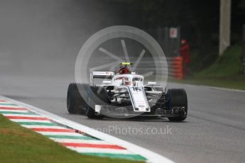 World © Octane Photographic Ltd. Formula 1 – Italian GP - Practice 1. Alfa Romeo Sauber F1 Team C37 – Charles Leclerc. Autodromo Nazionale di Monza, Monza, Italy. Friday 31st August 2018.