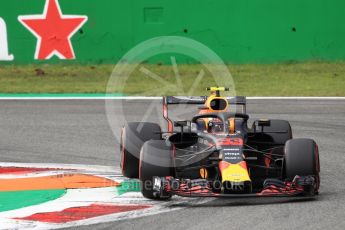 World © Octane Photographic Ltd. Formula 1 – Italian GP - Qualifying. Aston Martin Red Bull Racing TAG Heuer RB14 – Max Verstappen. Autodromo Nazionale di Monza, Monza, Italy. Saturday 1st September 2018.