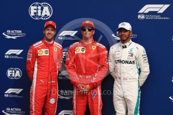 World © Octane Photographic Ltd. Formula 1 – Italian GP - Qualifying. Scuderia Ferrari SF71-H – Kimi Raikkonen, Sebastian Vettel and Mercedes AMG Petronas Motorsport AMG F1 W09 EQ Power+ - Lewis Hamilton. Autodromo Nazionale di Monza, Monza, Italy. Saturday 1st September 2018.