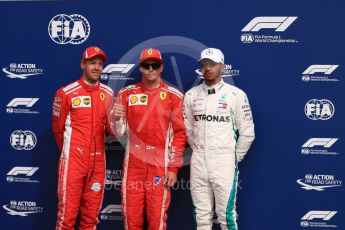 World © Octane Photographic Ltd. Formula 1 – Italian GP - Qualifying. Scuderia Ferrari SF71-H – Kimi Raikkonen, Sebastian Vettel and Mercedes AMG Petronas Motorsport AMG F1 W09 EQ Power+ - Lewis Hamilton. Autodromo Nazionale di Monza, Monza, Italy. Saturday 1st September 2018.