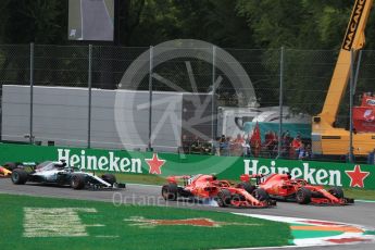 World © Octane Photographic Ltd. Formula 1 – Italian GP - Race. Scuderia Ferrari SF71-H – Kimi Raikkonen and Sebastian Vettel. Autodromo Nazionale di Monza, Monza, Italy. Sunday 2nd September 2018.