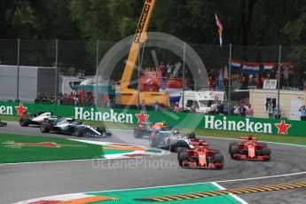 World © Octane Photographic Ltd. Formula 1 – Italian GP - Race. Scuderia Ferrari SF71-H – Kimi Raikkonen and Sebastian Vettel. Autodromo Nazionale di Monza, Monza, Italy. Sunday 2nd September 2018.