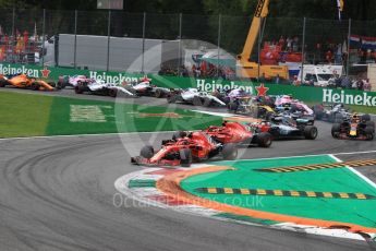 World © Octane Photographic Ltd. Formula 1 – Italian GP - Race. Scuderia Ferrari SF71-H – Kimi Raikkonen and Sebastian Vettel. Autodromo Nazionale di Monza, Monza, Italy. Sunday 2nd September 2018.