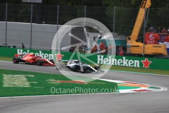 World © Octane Photographic Ltd. Formula 1 – Italian GP - Race. Mercedes AMG Petronas Motorsport AMG F1 W09 EQ Power+ - Lewis Hamilton and Scuderia Ferrari SF71-H – Kimi Raikkonen. Autodromo Nazionale di Monza, Monza, Italy. Sunday 2nd September 2018.