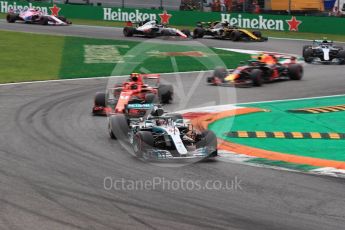 World © Octane Photographic Ltd. Formula 1 – Italian GP - Race. Mercedes AMG Petronas Motorsport AMG F1 W09 EQ Power+ - Lewis Hamilton and Scuderia Ferrari SF71-H – Kimi Raikkonen. Autodromo Nazionale di Monza, Monza, Italy. Sunday 2nd September 2018.