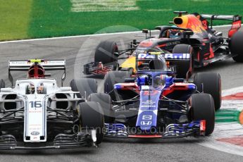 World © Octane Photographic Ltd. Formula 1 – Italian GP - Race. Scuderia Toro Rosso STR13 – Pierre Gasly and Alfa Romeo Sauber F1 Team C37 – Charles Leclerc. Autodromo Nazionale di Monza, Monza, Italy. Sunday 2nd September 2018.