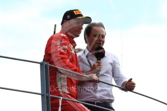 World © Octane Photographic Ltd. Formula 1 – Italian GP - Race - Podium. Scuderia Ferrari SF71-H – Kimi Raikkonen and Felipe Massa. Autodromo Nazionale di Monza, Monza, Italy. Sunday 2nd September 2018.