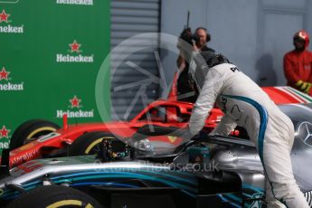 World © Octane Photographic Ltd. Formula 1 – Italian GP - Race - Podium. Mercedes AMG Petronas Motorsport AMG F1 W09 EQ Power+ - Lewis Hamilton and Valtteri Bottas. Autodromo Nazionale di Monza, Monza, Italy. Sunday 2nd September 2018.