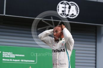 World © Octane Photographic Ltd. Formula 1 – Italian GP - Race - Podium. Mercedes AMG Petronas Motorsport AMG F1 W09 EQ Power+ - Lewis Hamilton. Autodromo Nazionale di Monza, Monza, Italy. Sunday 2nd September 2018.