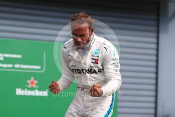 World © Octane Photographic Ltd. Formula 1 – Italian GP - Race - Podium. Mercedes AMG Petronas Motorsport AMG F1 W09 EQ Power+ - Lewis Hamilton. Autodromo Nazionale di Monza, Monza, Italy. Sunday 2nd September 2018.