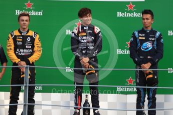 World © Octane Photographic Ltd. FIA Formula 2 (F2) – Italian GP - Race 1. Russian Time - Tadasuke Makin, Artem Markelov and DAMS - Alexander Albon. Autodromo Nazionale di Monza, Monza, Italy. Saturday 1st September 2018