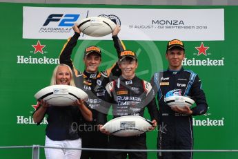 World © Octane Photographic Ltd. FIA Formula 2 (F2) – Italian GP - Race 1. Russian Time - Tadasuke Makin, Artem Markelov and DAMS - Alexander Albon. Autodromo Nazionale di Monza, Monza, Italy. Saturday 1st September 2018