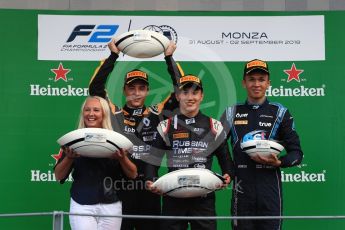 World © Octane Photographic Ltd. FIA Formula 2 (F2) – Italian GP - Race 1. Russian Time - Tadasuke Makin, Artem Markelov and DAMS - Alexander Albon. Autodromo Nazionale di Monza, Monza, Italy. Saturday 1st September 2018