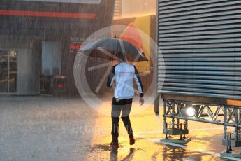World © Octane Photographic Ltd. Formula 1 – Italian GP - Paddock. Honda crew member. Autodromo Nazionale di Monza, Monza, Italy. Friday 31st August 2018.