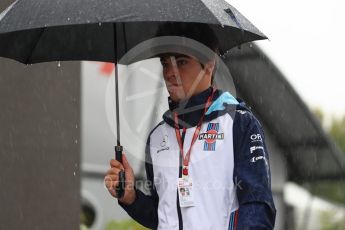 World © Octane Photographic Ltd. Formula 1 – Italian GP - Paddock. Williams Martini Racing FW41 – Sergey Sirotkin. Autodromo Nazionale di Monza, Monza, Italy. Friday 31st August 2018.