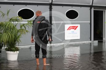 World © Octane Photographic Ltd. Formula 1 – Italian GP - Paddock. FOM nearly gets flooded as the drains back up. Autodromo Nazionale di Monza, Monza, Italy. Friday 31st August 2018.