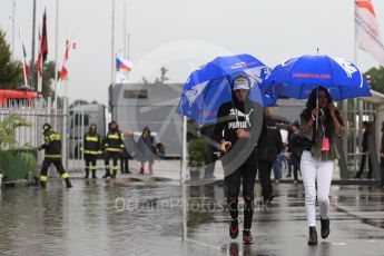 World © Octane Photographic Ltd. Formula 1 – Italian GP - Paddock. Scuderia Toro Rosso STR13 – Pierre Gasly. Autodromo Nazionale di Monza, Monza, Italy. Friday 31st August 2018.