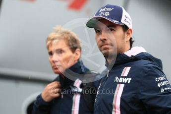 World © Octane Photographic Ltd. Formula 1 – Italian GP - Paddock. Racing Point Force India VJM11 - Sergio Perez. Autodromo Nazionale di Monza, Monza, Italy. Friday 31st August 2018.