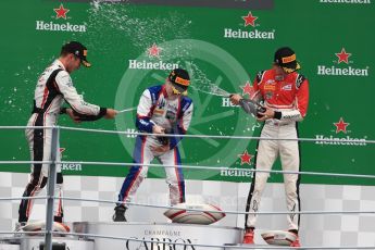 World © Octane Photographic Ltd. GP3 – Italian GP - Race 1. Trident - David Beckmann, ART Grand Prix - Callum Ilott and Anthoine Hubert. Autodromo Nazionale di Monza, Monza, Italy. Saturday 1st September 2018.