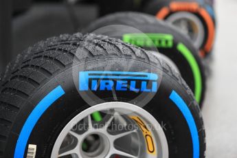 World © Octane Photographic Ltd. Formula 1 – Italian GP - Paddock. Pirelli tyre range. Autodromo Nazionale di Monza, Monza, Italy. Saturday 1st September 2018.