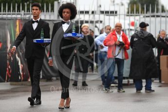 World © Octane Photographic Ltd. Formula 1 – Italian GP - Paddock. Heineken models. Autodromo Nazionale di Monza, Monza, Italy. Saturday 1st September 2018.