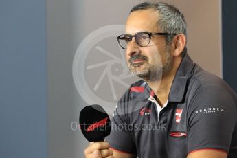 World © Octane Photographic Ltd. Formula 1 - Italian GP - Paddock. Ben Agathangelou – Aerodynamics engineer of Haas F1 Team. Autodromo Nazionale di Monza, Monza, Italy. Friday 31st August 2018.