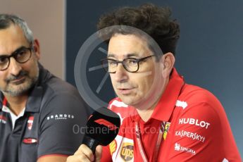 World © Octane Photographic Ltd. Formula 1 - Italian GP - Friday FIA Team Press Conference. Mattia Binotto – Chief Technical Officer - Scuderia Ferrari. Autodromo Nazionale di Monza, Monza, Italy. Friday 31st August 2018.