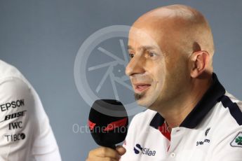 World © Octane Photographic Ltd. Formula 1 - Italian GP - Friday FIA Team Press Conference. Simone Resta - Technical Director of Sauber F1 Team. Autodromo Nazionale di Monza, Monza, Italy. Friday 31st August 2018.