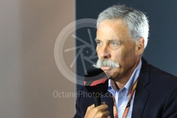 World © Octane Photographic Ltd. Formula 1 - Italian GP - Friday FIA Team Press Conference. Chase Carey - Chief Executive Officer of the Formula One Group. Autodromo Nazionale di Monza, Monza, Italy. Friday 31st August 2018.