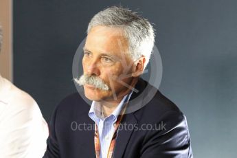 World © Octane Photographic Ltd. Formula 1 - Italian GP - Friday FIA Team Press Conference. Chase Carey - Chief Executive Officer of the Formula One Group. Autodromo Nazionale di Monza, Monza, Italy. Friday 31st August 2018.