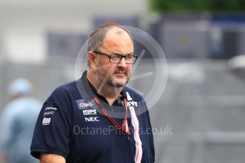World © Octane Photographic Ltd. Formula 1 - Japanese GP - Paddock. Tom McCullough – Chief Race Engineer at Racing Point Force India. Suzuka Circuit, Japan. Saturday 6th October 2018.