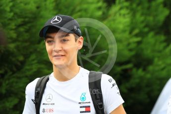 World © Octane Photographic Ltd. Formula 1 - Japanese GP - Paddock. George Russell - Mercedes AMG Petronas F1 Reserve Driver. Suzuka Circuit, Japan. Saturday 6th October 2018.