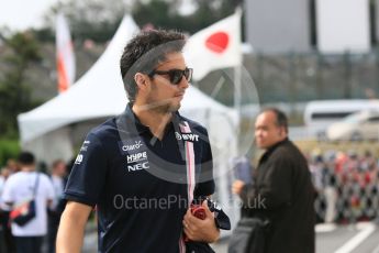 World © Octane Photographic Ltd. Formula 1 – Japanese GP - Paddock. Racing Point Force India VJM11 - Sergio Perez. Suzuka Circuit, Japan. Saturday 6th October 2018.