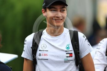 World © Octane Photographic Ltd. Formula 1 - Japanese GP - Paddock. George Russell - Mercedes AMG Petronas F1 Reserve Driver. Suzuka Circuit, Japan. Saturday 6th October 2018.