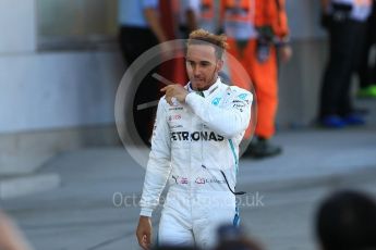 World © Octane Photographic Ltd. Formula 1 – Japanese GP – Parc Ferme. Mercedes AMG Petronas Motorsport AMG F1 W09 EQ Power+ - Lewis Hamilton. Suzuka Circuit, Japan. Sunday 7th October 2018.