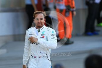 World © Octane Photographic Ltd. Formula 1 – Japanese GP – Parc Ferme. Mercedes AMG Petronas Motorsport AMG F1 W09 EQ Power+ - Lewis Hamilton. Suzuka Circuit, Japan. Sunday 7th October 2018.