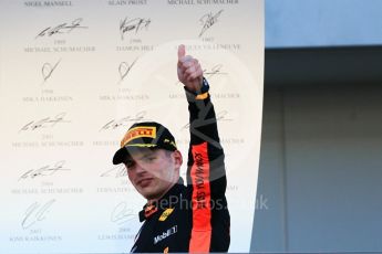 World © Octane Photographic Ltd. Formula 1 – Japanese GP - Podium. Aston Martin Red Bull Racing TAG Heuer RB14 – Max Verstappen. Suzuka Circuit, Japan. Sunday 7th October 2018.