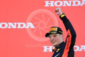 World © Octane Photographic Ltd. Formula 1 – Japanese GP - Podium. Aston Martin Red Bull Racing TAG Heuer RB14 – Max Verstappen. Suzuka Circuit, Japan. Sunday 7th October 2018.