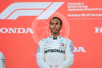 World © Octane Photographic Ltd. Formula 1 – Japanese GP – Podium. Mercedes AMG Petronas Motorsport AMG F1 W09 EQ Power+ - Lewis Hamilton. Suzuka Circuit, Japan. Sunday 7th October 2018.