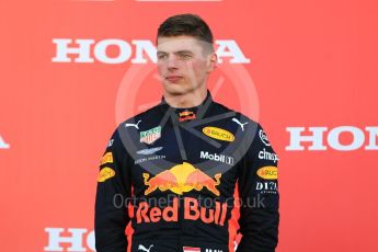 World © Octane Photographic Ltd. Formula 1 – Japanese GP - Podium. Aston Martin Red Bull Racing TAG Heuer RB14 – Max Verstappen. Suzuka Circuit, Japan. Sunday 7th October 2018.