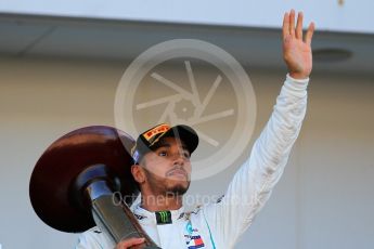 World © Octane Photographic Ltd. Formula 1 – Japanese GP – Podium. Mercedes AMG Petronas Motorsport AMG F1 W09 EQ Power+ - Lewis Hamilton. Suzuka Circuit, Japan. Sunday 7th October 2018.