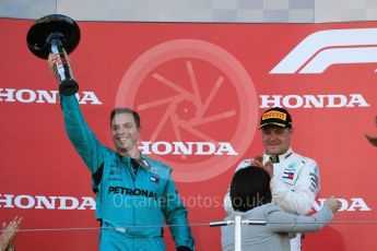 World © Octane Photographic Ltd. Formula 1 – Japanese GP – Podium. Mercedes AMG Petronas Motorsport AMG F1 W09 EQ Power+ - Valtteri Bottas. Suzuka Circuit, Japan. Sunday 7th October 2018.