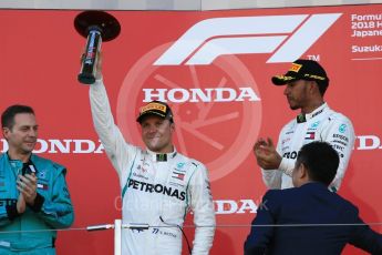 World © Octane Photographic Ltd. Formula 1 – Japanese GP – Podium. Mercedes AMG Petronas Motorsport AMG F1 W09 EQ Power+ - Valtteri Bottas. Suzuka Circuit, Japan. Sunday 7th October 2018.
