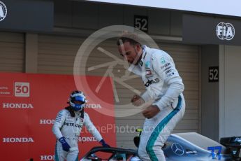 World © Octane Photographic Ltd. Formula 1 – Japanese GP – Parc Ferme. Mercedes AMG Petronas Motorsport AMG F1 W09 EQ Power+ - Lewis Hamilton. Suzuka Circuit, Japan. Sunday 7th October 2018.