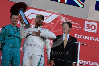 World © Octane Photographic Ltd. Formula 1 – Japanese GP – Podium. Mercedes AMG Petronas Motorsport AMG F1 W09 EQ Power+ - Lewis Hamilton. Suzuka Circuit, Japan. Sunday 7th October 2018.