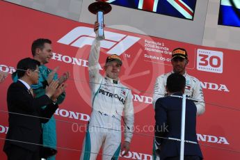 World © Octane Photographic Ltd. Formula 1 – Japanese GP – Podium. Mercedes AMG Petronas Motorsport AMG F1 W09 EQ Power+ - Valtteri Bottas. Suzuka Circuit, Japan. Sunday 7th October 2018.