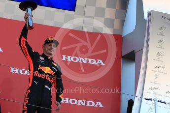 World © Octane Photographic Ltd. Formula 1 – Japanese GP - Podium. Aston Martin Red Bull Racing TAG Heuer RB14 – Max Verstappen. Suzuka Circuit, Japan. Sunday 7th October 2018.