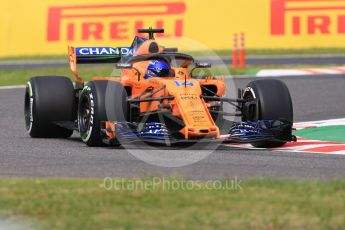 World © Octane Photographic Ltd. Formula 1 – Japanese GP - Practice 1. McLaren MCL33 – Fernando Alonso. Suzuka Circuit, Japan. Friday 5th October 2018.